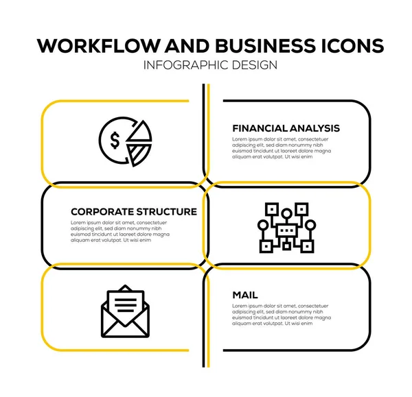 Workflow Business Icoon Set — Stockfoto