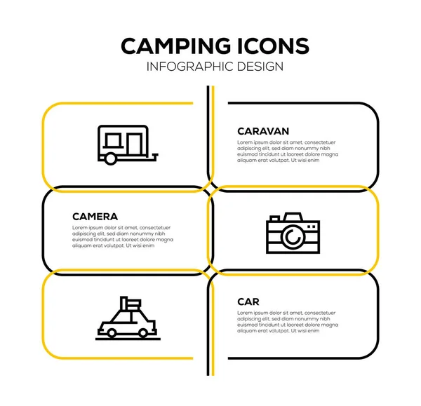 Camping Icon Set Ilustración — Foto de Stock
