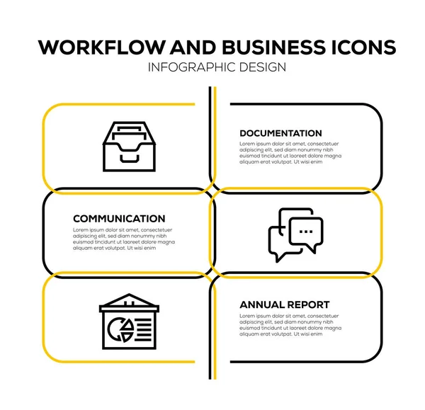 Zestaw Ikon Workflow Business — Zdjęcie stockowe