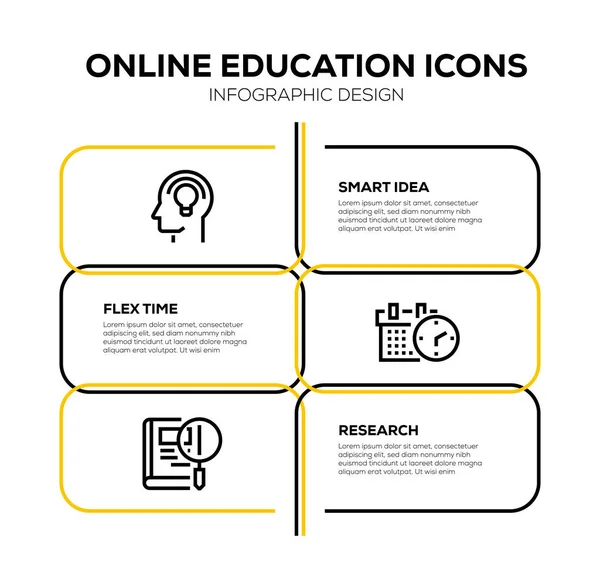 Ícone Educação Online Set — Fotografia de Stock