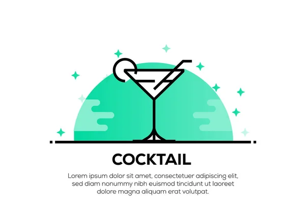 Cocktail Ikone Konzept Illustration — Stockfoto