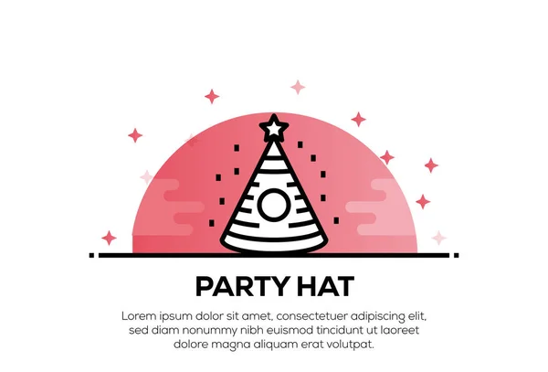 パーティー帽子アイコンコンセプト — ストック写真