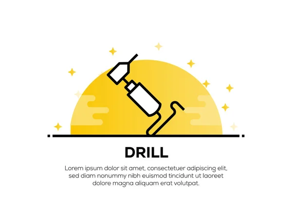 Drill Icon Koncepcja Ilustracja — Zdjęcie stockowe