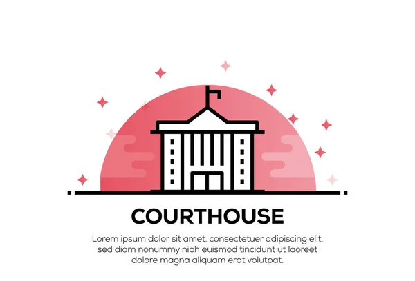 Courthouse Ikon Koncept Illustration — Stockfoto