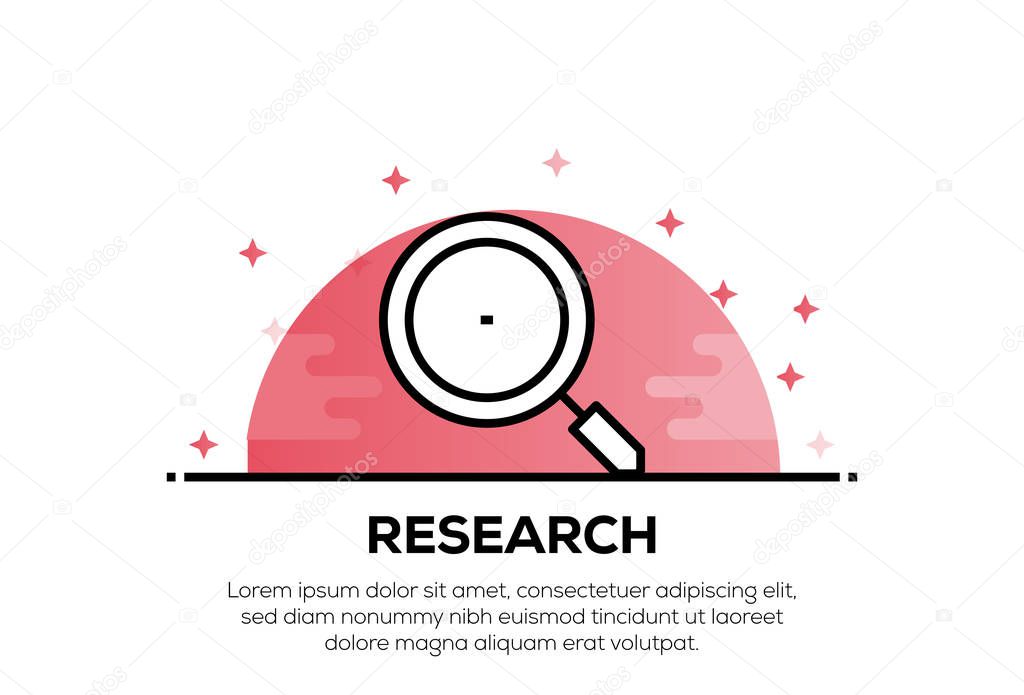 RESEARCH ICON CONCEPT, illustration 