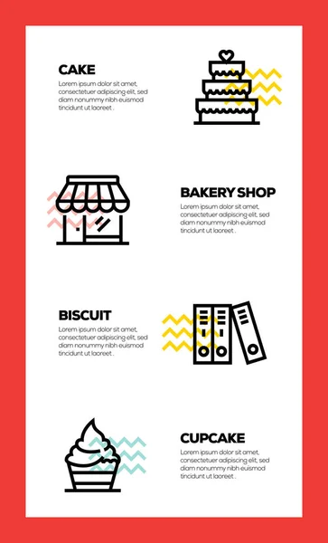 Linea Bakery Icon Concept — Foto Stock