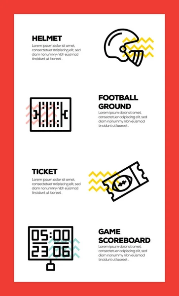Концепція піктограми американського футбольного рядка — стокове фото