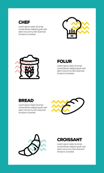 ベーカリーラインアイコンコンセプト — ストック写真