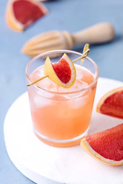 Lekkere Koude Natte Drinkglas Met Verse Grapefruit Zomer Alcohol Cocktail — Stockfoto