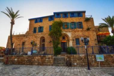 Tel Aviv, İsrail - 21 Nisan 2017: Arapça tarzı eski Jaffa antik taş sokaklarda