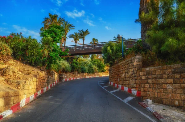 Tel Aviv, İsrail, Arap tarzı eski Jaffa antik taş sokakları — Stok fotoğraf