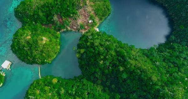 Luftaufnahme Der Lagune Von Suzuba Wunderschöne Landschaft Mit Blauer Lagune — Stockfoto