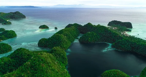 Veduta Aerea Della Laguna Sugba Bellissimo Paesaggio Con Laguna Blu — Foto Stock