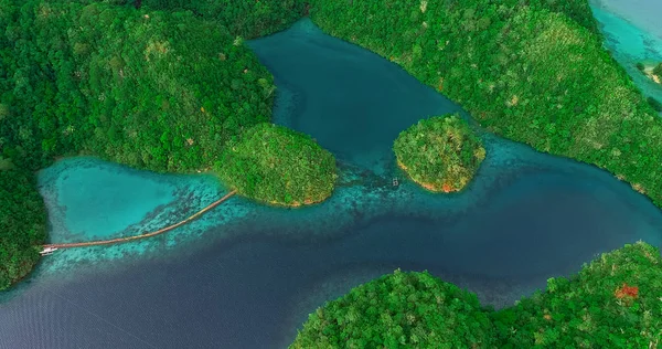 Sugba Lagün Hava Görünümünü Güzel Manzara Ile Mavi Deniz Lagün — Stok fotoğraf