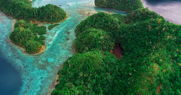 Aerial View Sugba Lagoon Beautiful Landscape Blue Sea Lagoon National — Stock Photo, Image