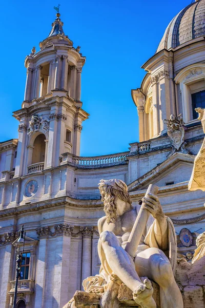 Фонтан Площади Пьяцца Навона Рим Италия — стоковое фото