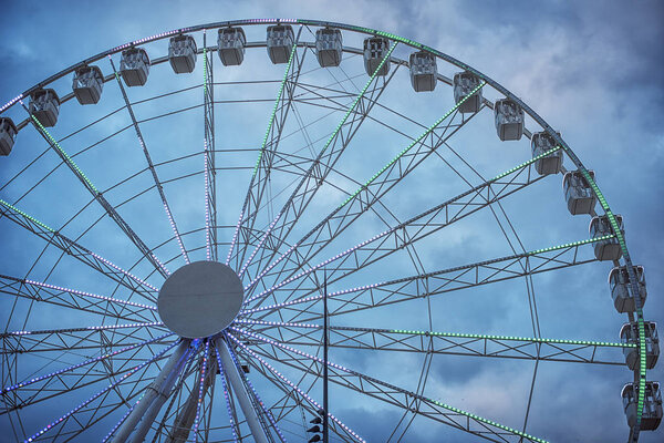 The Ferris wheel in the promenade of the Old Port in the city center of Marseilles, France