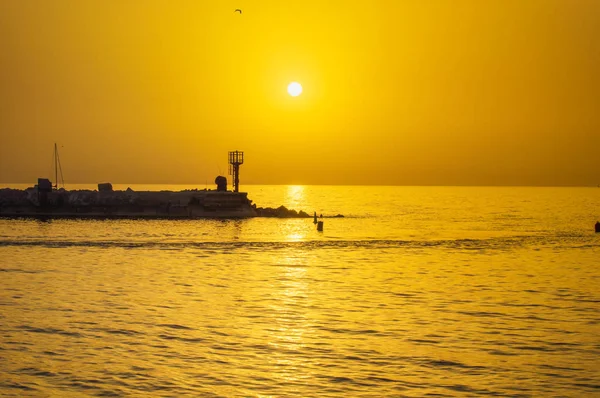 Serata al vecchio porto di Jaffa al tramonto della giornata. Tel Aviv Yafo Israele — Foto Stock
