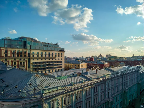 Moscow Russia February 2020 Traffic Tverskaya Street View Ritz Carlton — стокове фото