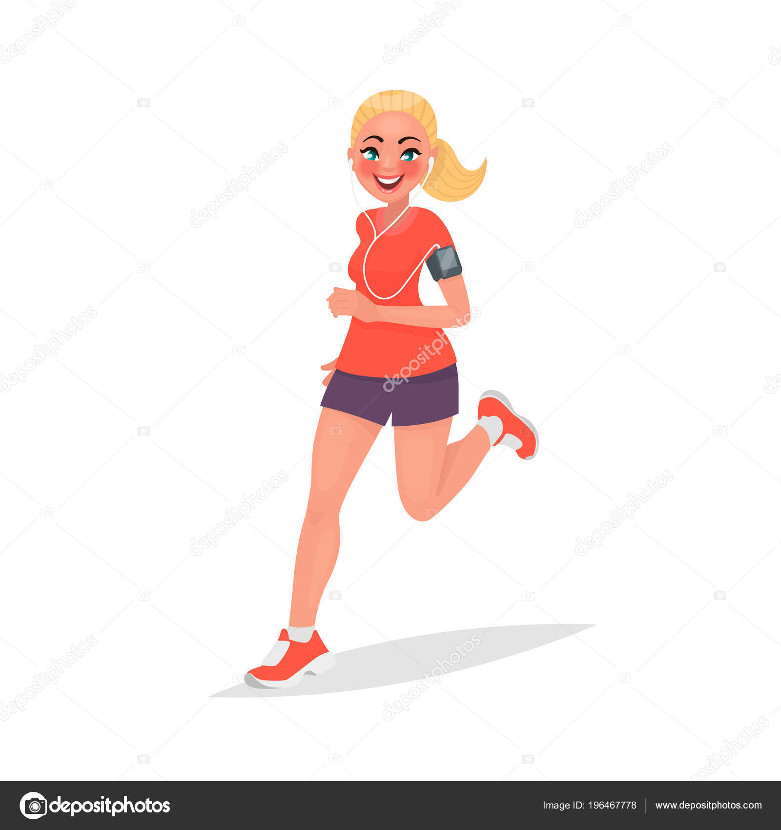 woman jogging cartoon