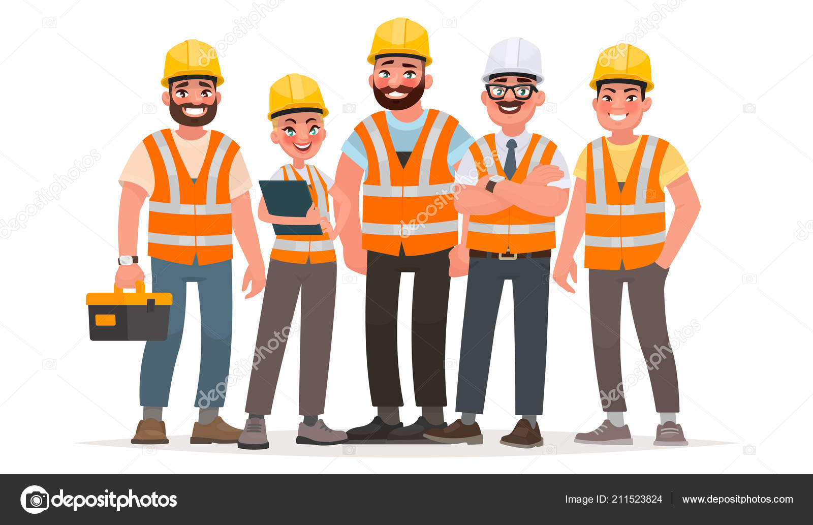 Builder, Handwerker oder Bauarbeiter trägt Arbeit Weste, Stock Bild