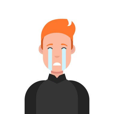 Ağlayan izole üzerinde beyaz arka plan adamım.