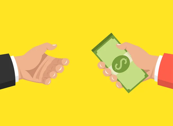 Gente Dinero Dólares Sobre Fondo Amarillo — Vector de stock