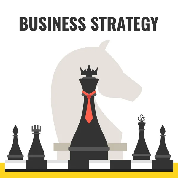 Chess Figures Business Strategy Concept — Stock Vector