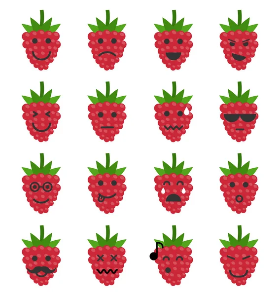 Frucht Emoji Smileys Niedliche Symbole — Stockvektor