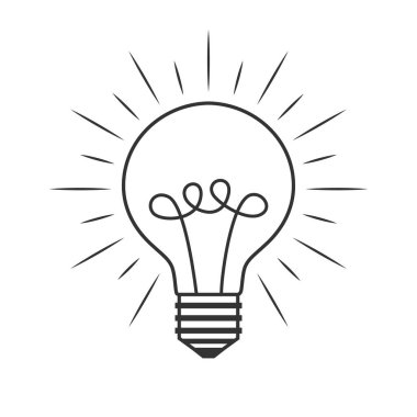 ampul simgesi. fikir kavramı. vektör çizim. 