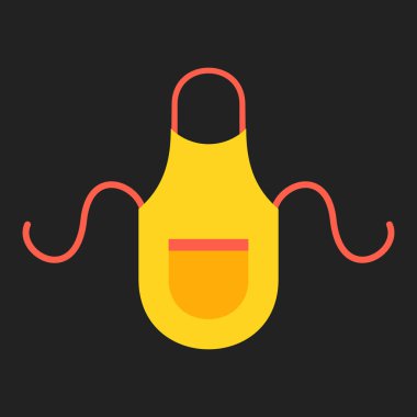 Sarı mutfak önlüğü. Vektör çizim.