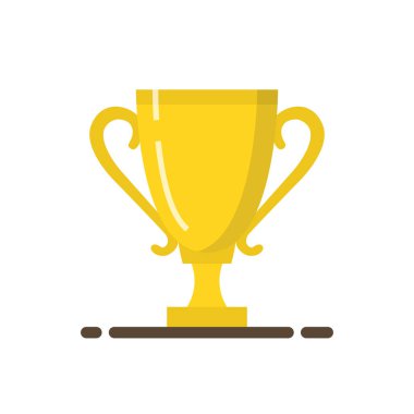 Altın kazanan Kupası. Trophy Kupası. Düz çizgi film tarzı. Vektör çizim.