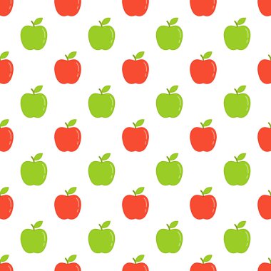 Seamless modeli. Apple arka plan. Vektör çizim