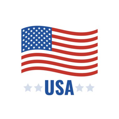 Ulusal Birleşik Amerika (ABD) bayrağının durumunu. Vektör çizim. 