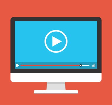 Dizüstü ekran video oynatıcı teknolojileri vektör çizim ile