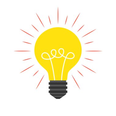 ampul simgesi. fikir kavramı. vektör çizim. 