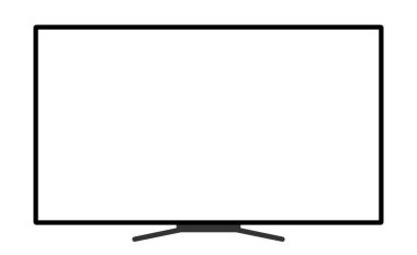 Ekran bilgisayar monitörü. Bilgisayar üzerinde izole beyaz arka plan görüntülemek. Vektör çizim. 