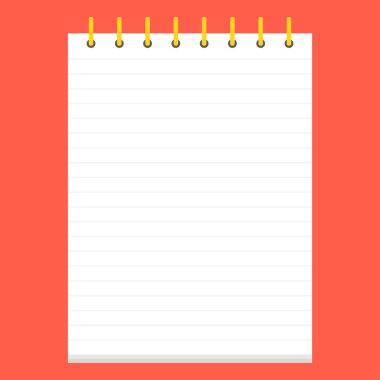 Düz şablon defter. Günlük iş için. Defter kapak tasarımı. Ofis Kırtasiye öğeleri. Vektör çizim.