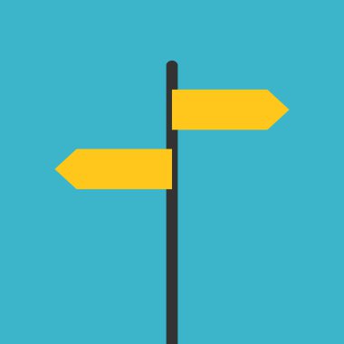 İki sarı işareti metin ve word kavram kutup.