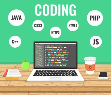 Dizüstü bilgisayar ekran vektör çizim