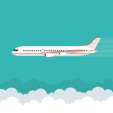 Uçak uçan. Vektör çizim. 