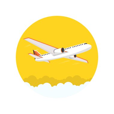 Uçak uçan. Vektör çizim. 