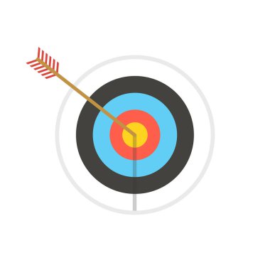 Ok isabet hedef. İş kavramı. vektör çizim.