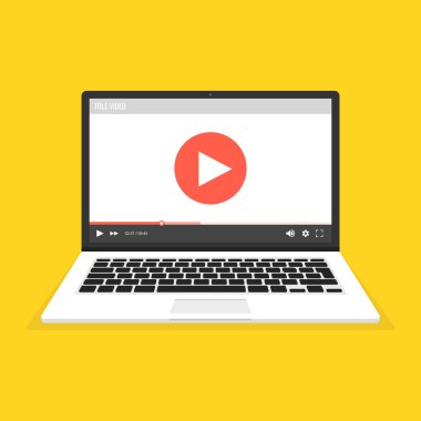 Dizüstü bilgisayar ekran vektör çizim