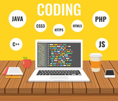 Dizüstü bilgisayar ekran vektör çizim