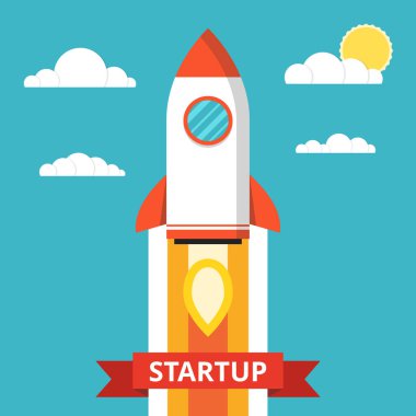 Renkli roketi uzay vektör çizim