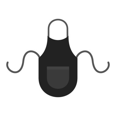 Siyah mutfak önlüğü. vektör çizim.