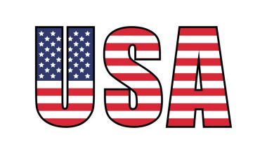 Ulusal Birleşik Amerika (ABD) bayrağının durumunu. Vektör çizim. 