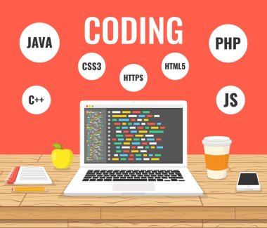 Dizüstü bilgisayar ekran vektör çizim