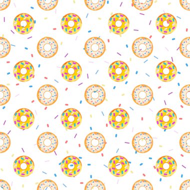 Çörek seamless modeli. Gıda arka plan. Vektör çizim.